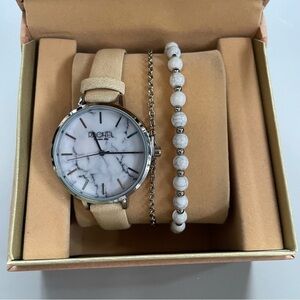 RACHEL Rachel Roy Leather Watch and Bracelet Set